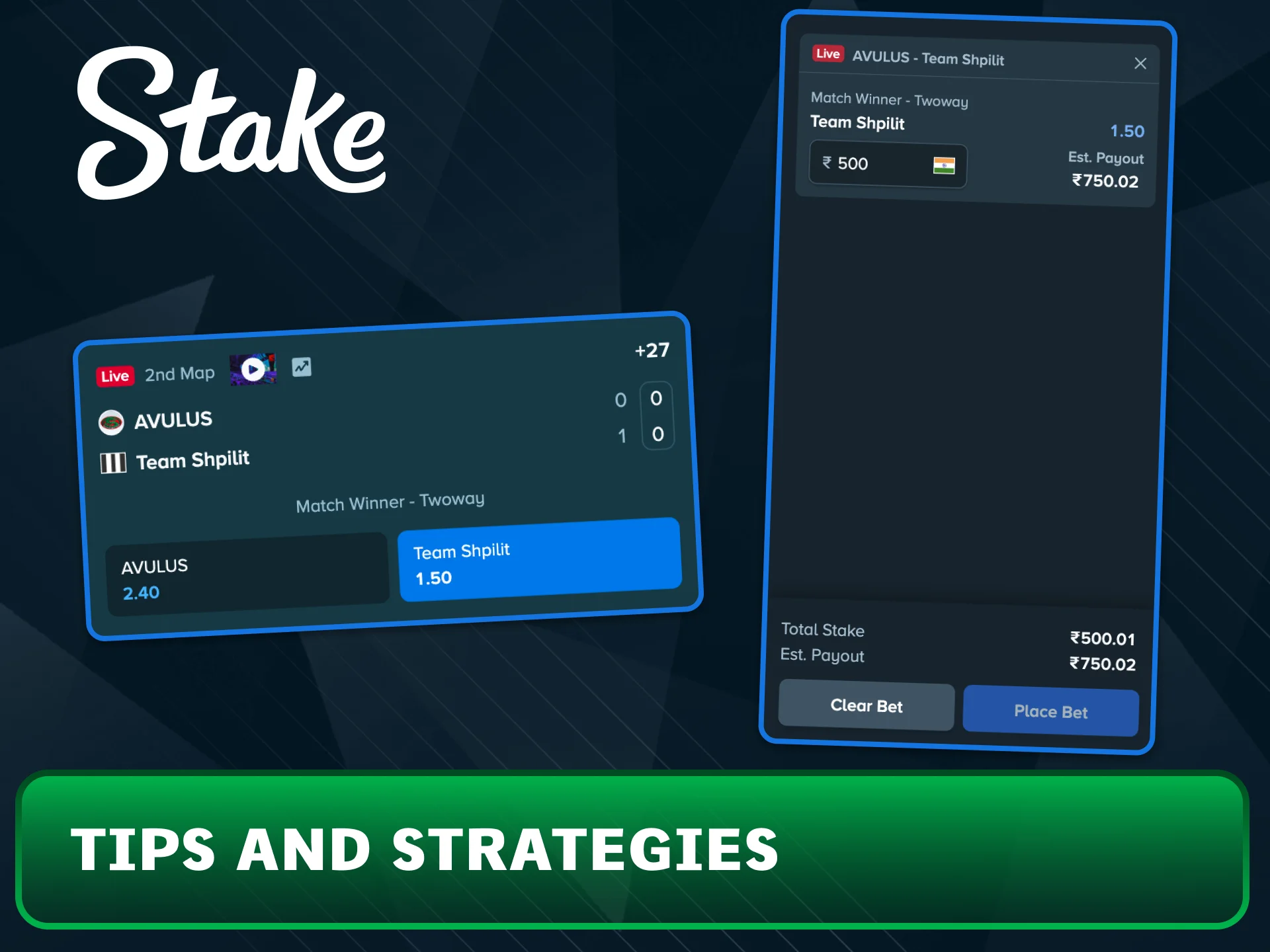 Use smart esports strategies on Stake to win more often.