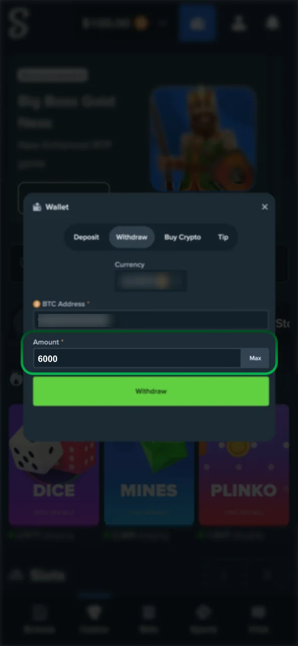 Specify your Stake withdrawal amount accurately.