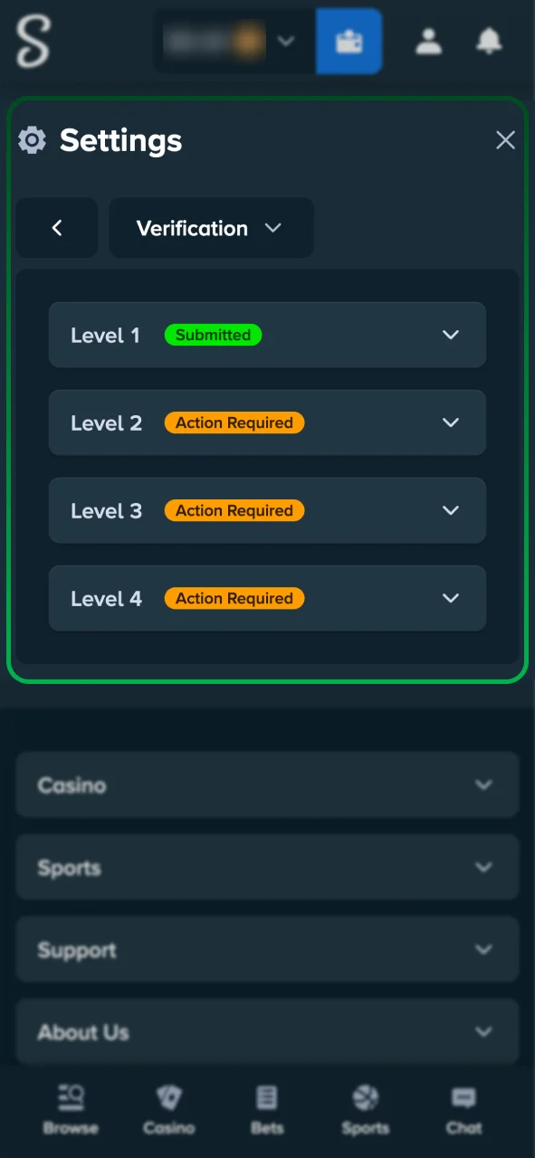 Verify your Stake identity for the first payout.